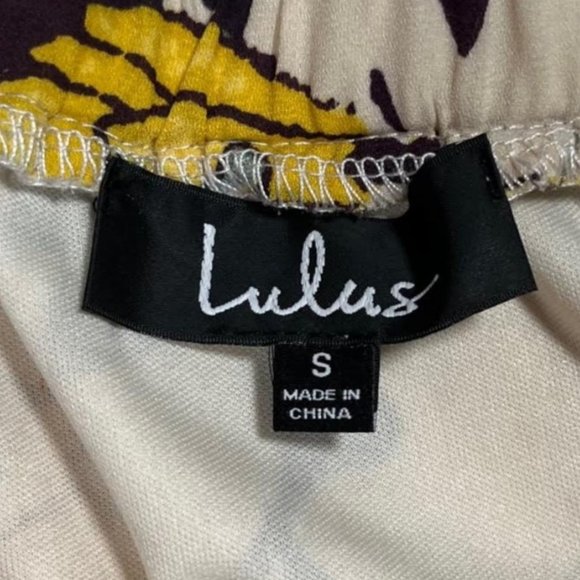 Lulu's Blushing Blooms Blush Floral Print Off-the-Shoulder Dress Size Small - Picture 3 of 4